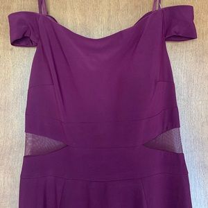 Xscape Off-the-shoulder Plum Dress